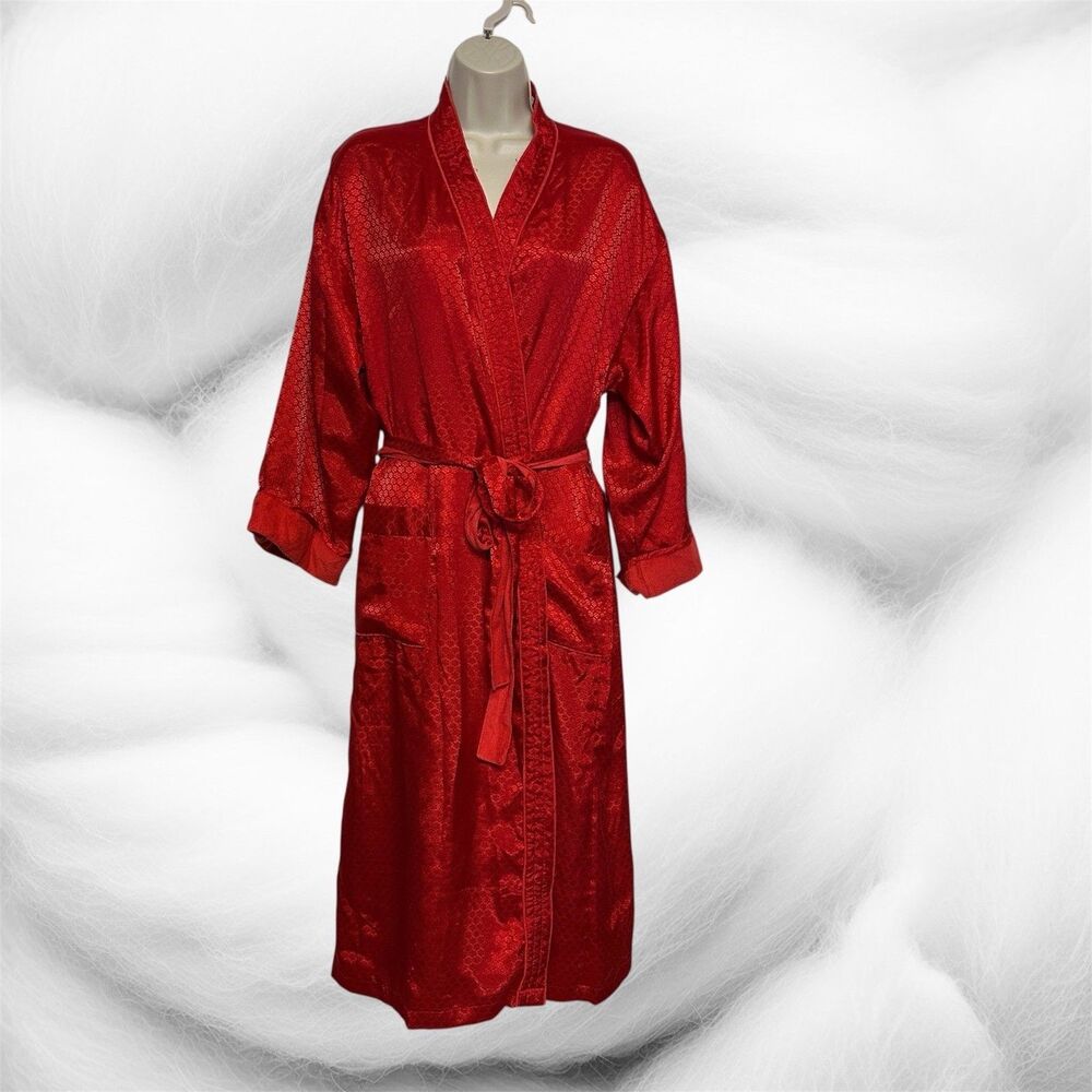 Victoria's Secret Gold Label Red House Bath Robe Lined Size Petite Small PS